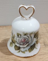 Golden Crown White Rose with Heart Handle Bell - Made in England - £11.58 GBP