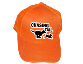 Cap Hat Orange Mesh Back Beagle Chasing Tail Rabbit - $20.99