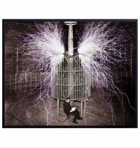 Nikola Tesla Poster Print - 8X10 Wall Art Home Decor Vintage Photo, Electrician - £30.66 GBP