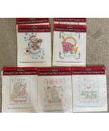 Holiday Time Stamped Cross Stitch Sampler Pair Set/7 64951 14 panels to ... - £19.98 GBP