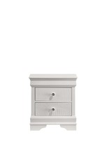 White Wooden Nightstand: Modern 2-Drawer Blaze - £160.35 GBP