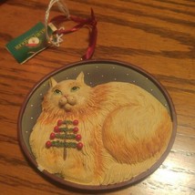 Kurt Adler Fat Cat Kitty Christmas Ornament W3628 Oval - £10.20 GBP