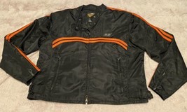 women’s vintage Full zip Harley Davidson textile soft orange striped jac... - £92.69 GBP