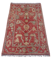 3x5 Rust Oushak Hand Knotted Wool Rug - Oriental Vegetable Dyes Unique Area Rug - £291.07 GBP