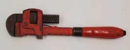 Trimont Mfg. Co. Vintage 14&quot; Pipe Wrench Red Wood Handle Stillson Roxbury Mass. - £19.22 GBP