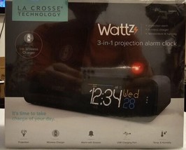 La Crosse Technology Wattz 3-in-1 Projection Alarm Clock / Wireless Charger   - £37.48 GBP
