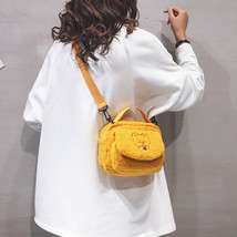 Women Mini Plush Shoulder Bag Female Small Canvas Cross Body Bags Ladies Embroid - £14.43 GBP