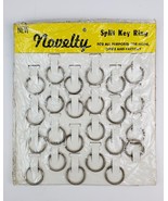 Vintage Novelty Split Key Ring Display NOS 24 Rings 1 1/4&quot; - £14.30 GBP