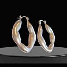 Vintage 925 Sterling Silver SILPADA Soft Pillow Talk Hoop Earrings - $35.53