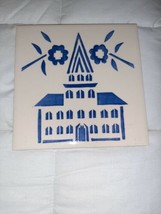 AARFAC Blue and White Ceramic Tile Trivet with Cork back - £14.06 GBP
