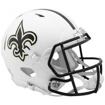 New Orleans Saints Full Size Flat White Authentic Speed Helmet - £216.59 GBP