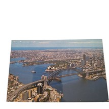 Postcard Sydney Australia Aerial View Bridge Boats Ships Chrome Posted - £8.13 GBP