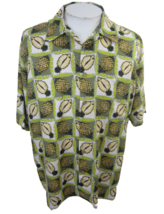 Morro Bay vintage Men Hawaiian camp shirt pit 2 pit 25 pineapple luau tropical L - £14.79 GBP