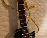 String Instrument Black Wooden Guitar 4  Tree Ornament 4 inches - $15.79