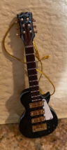 String Instrument Black Wooden Guitar 4  Tree Ornament 4 inches - $15.79