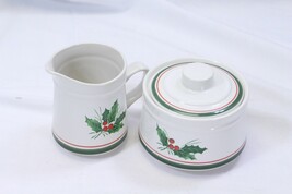 Anchor Hocking Holiday Charm Christmas Creamer and Sugar Bowl with Lid  ... - $21.85 CAD