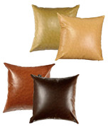 Set of 2 Faux Leather Pillow Covers - 18x18 Inch Modern Look Decorative ... - $22.99