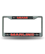 MLB Miami Marlins Metal Chrome Bling Glitter License Plate Frame Car Auto - £11.88 GBP