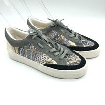 Vintage Havana Womens Spot On Sneakers Calf Hair Snake Lace Up Gray Gold... - $62.70