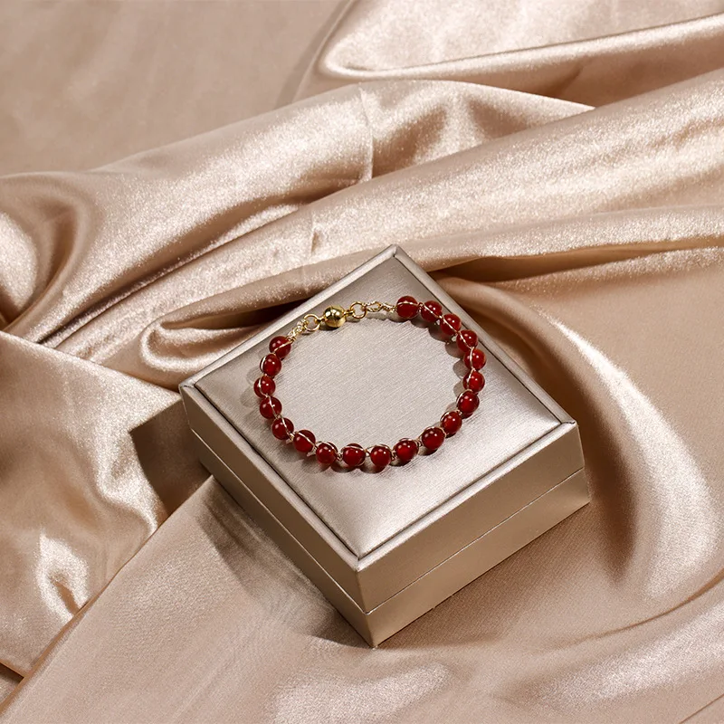 Line tiger eye beads crystal bracelets for women girls gold color magnet bangle fashion thumb200