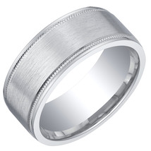 Men&#39;s Sterling Silver 8mm Classic Milgrain Comfort Fit Band - £75.93 GBP