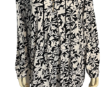 Lands&#39; End Black and White Floral Print LS V neck Bathing Suit Coverup S... - £29.14 GBP