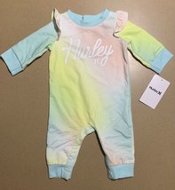 Hurley - Baby Girls Tie Dye Flutter Sleeve Romper - Multicolor - Size 3 Months - £10.38 GBP