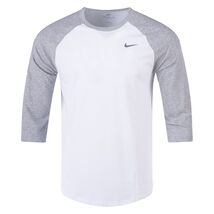 NWT nike men&#39;s XXL raglan 3/4 Sleeve Baseball Top CJ1617-100 BSBL white ... - $26.59