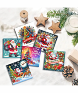 6 Sparkling Christmas Pattern Greeting Cards  Handmade COMPLETED &  SEALED - $24.74