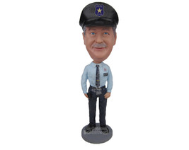 Custom Bobblehead Police Officer In Shirt And Tie With Heavy Boots - Careers &amp; P - £66.34 GBP