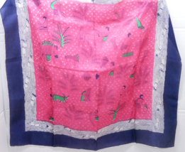 VTG Vanette Creations Square Silk Scarf French Reproduction Hand Rolled 23” - £15.92 GBP