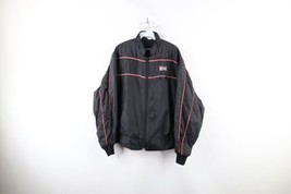 Vtg 80s Champion Spark Plugs Racing Mens XL Spell Out Satin Bomber Jacket USA - £79.09 GBP