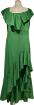 Venus Kelly Green Scuba Asymmetric Ruffle Maxi Dress-Size XL - £55.08 GBP