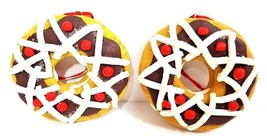 Ice Cream Sandwich Doughnut Ornaments Plastic 3&quot; Diameter Set Of 2 - £9.74 GBP