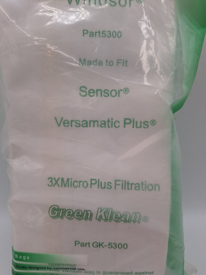 Windsor Sensor Versamatic Plus Vacuum Bags GK-5300 by Green Klean 10 BAGS Item image 3