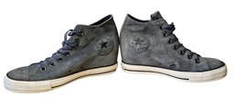 Converse All Star Gray Suede Mid Lux Wedge heel Sneaker Shoes Women&#39;s 8 - $33.25
