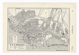 1933 Original Vintage City Map Of Flushing Vlissingen / Netherlands Holland - £13.44 GBP