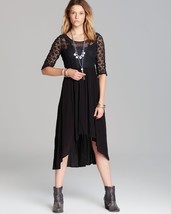 NWT FREE PEOPLE SNAP OUT OF IT LONESOME DOVE BLACK HI-LO HEM DRESS 2 - £79.00 GBP