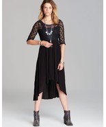 NWT FREE PEOPLE SNAP OUT OF IT LONESOME DOVE BLACK HI-LO HEM DRESS 2 - $1,878.96 MXN