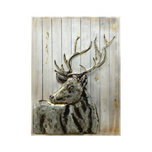 40 x 30 in. Deer 2 Hand Painted Primo Mixed Media Iron Wall Sculpture on... - $5,447.50 MXN