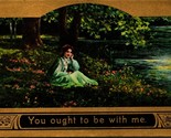 Novelty Romance You Ought to Be With Me Gilt 1910 DB Postcard - £5.41 GBP
