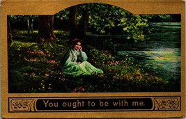 Novelty Romance You Ought to Be With Me Gilt 1910 DB Postcard - £5.39 GBP