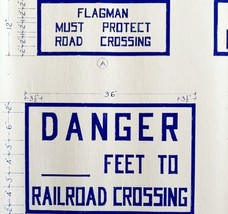 1972 Railroad Bangor Aroostook Danger Flagman Stop Signs Blueprint K3 DWDD12 - £93.32 GBP