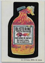Blisterine Mouthwash 1974 Wacky Packages Original 6th series Spoof of Li... - $4.99