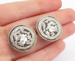 GUATEMALA 925 Sterling Silver - Vintage Traditional Non Pierce Earrings - EG2895 - £35.36 GBP