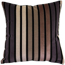 Amethyst Stripes Textured Velvet Throw Pillow 20x20, Complete with Pillow Insert - £57.77 GBP
