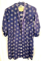 Vintage Japanese Oriental Robe w Belt Blue-50&quot; Long - £44.70 GBP