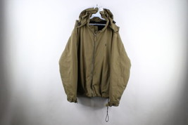 Vtg 90s Ralph Lauren Mens 2XLT Thrashed Fleece Lined Hooded Jacket Olive Green - £62.28 GBP