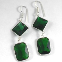 925 Sterling Silver Green Quartz Gemstone Handmade Earrings Women Gift BES-1295 - £28.25 GBP