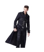 MENS STEAMPUNK GOTHIC LEATHER TRENCH COAT - ALL SIZES - £93.81 GBP
